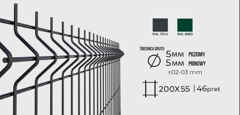 Panel STANDARD KOLOR 200 × 50 mm · 5/5 mm